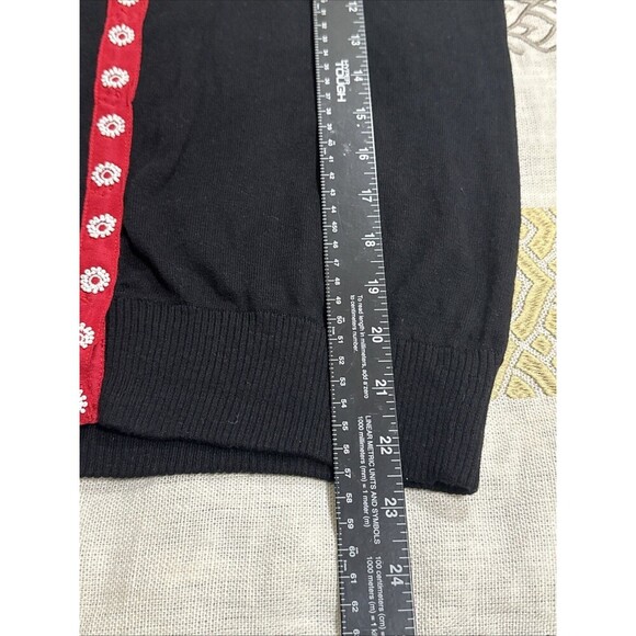 (R) ANTHROPOLOGIE Guinevere Beaded Lace Applique Cardigan Sweater Black Vintage - Picture 11 of 14